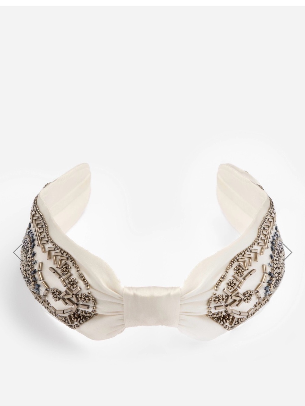 JOHNNY WAS La Jolla Embellished Silk Headband Ivory